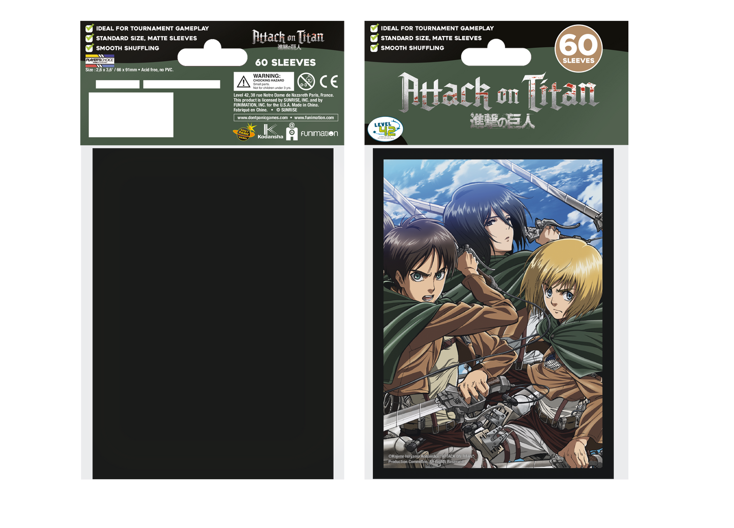 Attack on Titan Yu-gi-oh Sized Sleeves - Trio