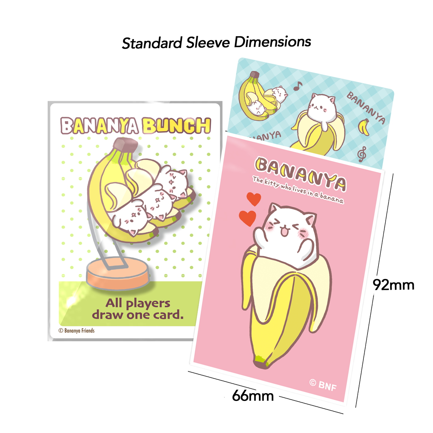 Bananya Standard Sleeves - Pink