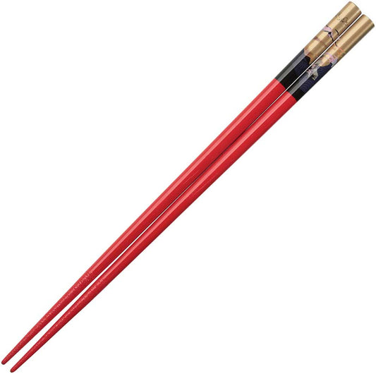 Cranes and Ocean Red Japanese Style Chopsticks