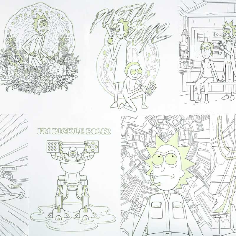 Rick and Morty Glow-in-the-Dark Coloring Book by Editors of Thunder Bay Press