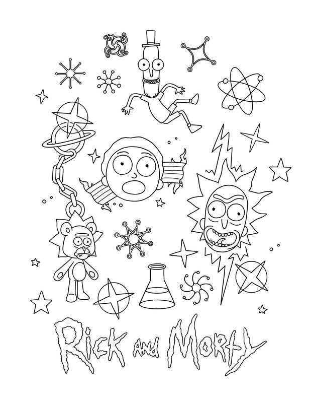 Rick and Morty Glow-in-the-Dark Coloring Book by Editors of Thunder Bay Press