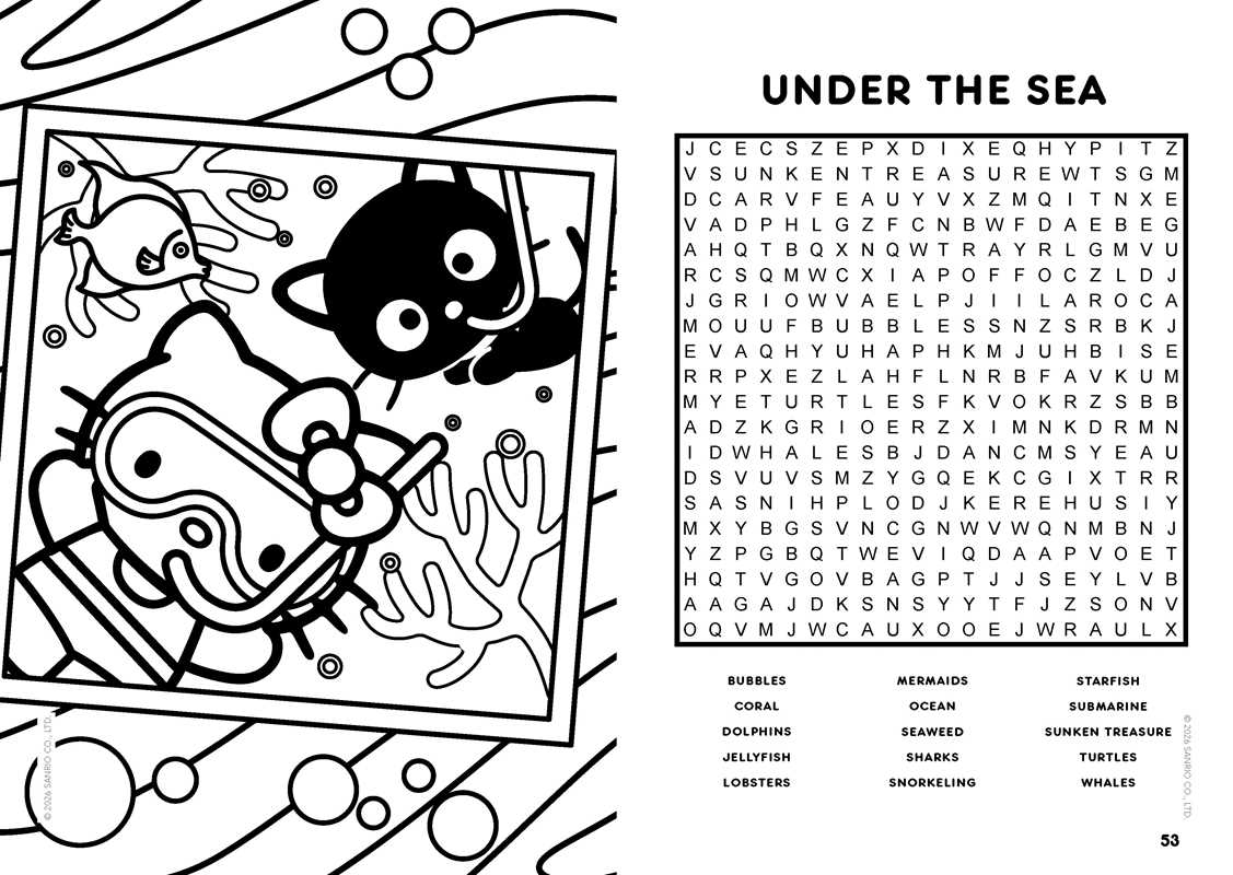 Hello Kitty and Friends Word Search and Coloring Book by Editors of Thunder Bay Press
